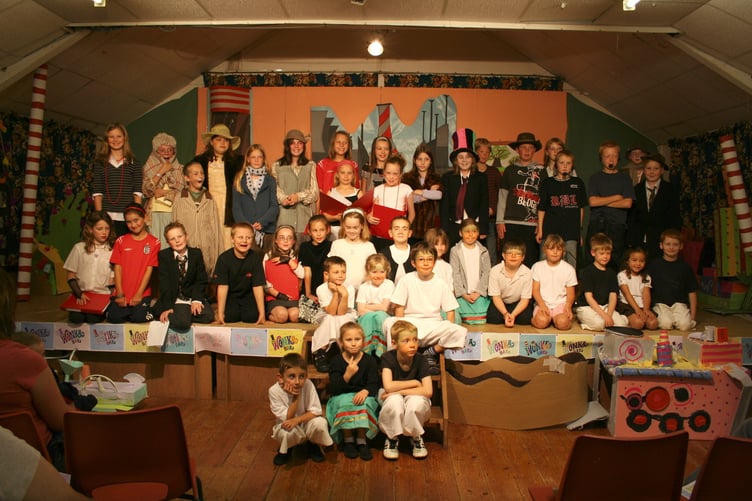 Young people who attended a summer scheme run by Cheriton Fitzpaine Drama Group in September 2006. IMG_5019