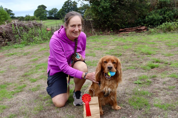 Jane Hosker's cocker spaniel Ci won first prize in the best working male dog class in the dog show