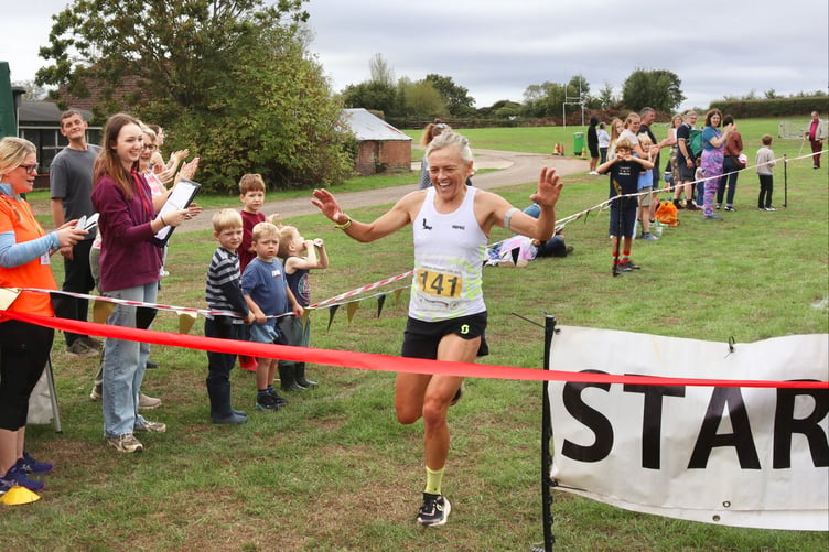 Female winner Jo Meek was pleased to reach the finish first