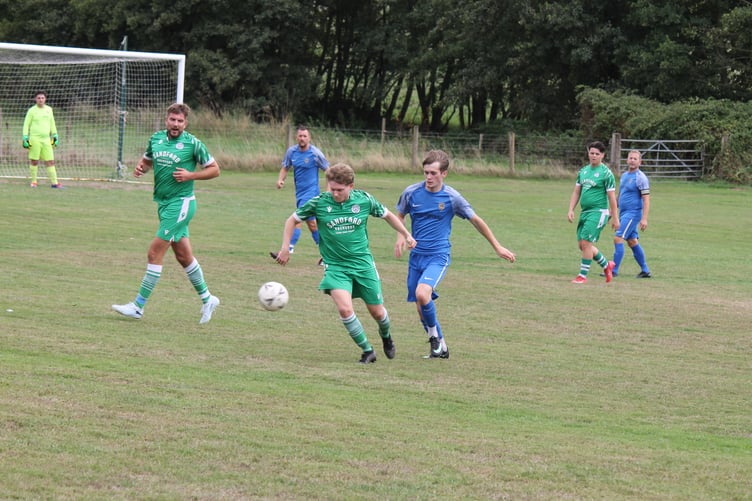 Sandford with their eye on the ball against Bere Alston. AQ 2165