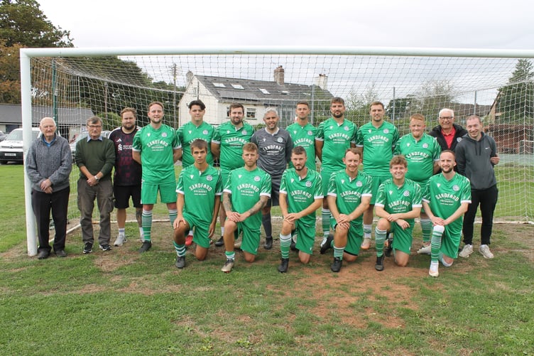 Sandford Football team and officers. AQ 2161
