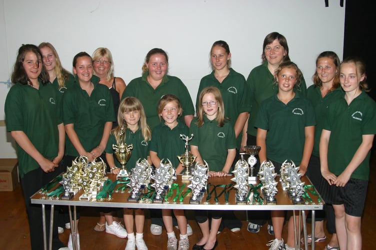 Crediton Greensword Majorettes hosted a competition day at QECC, pictured with the day's trophies in June 2007. IMG_5147