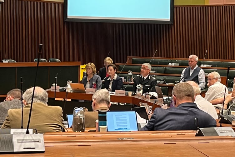 A meeting of the Devon and Cornwall Police and Crime Panel with Commissioner Alison Hernandez and Chief Constable James Vaughan