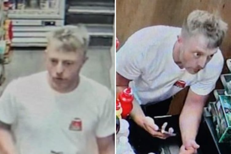 Images of the man police would like to speak to in connection with an assault in Exeter.