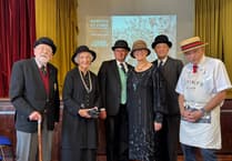 All dressed up for Newton St Cyres Hall celebration