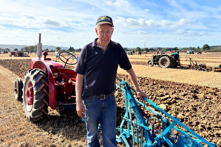 Martin Smale competed in the vintage tractor and trailed plough class. AQ 1430