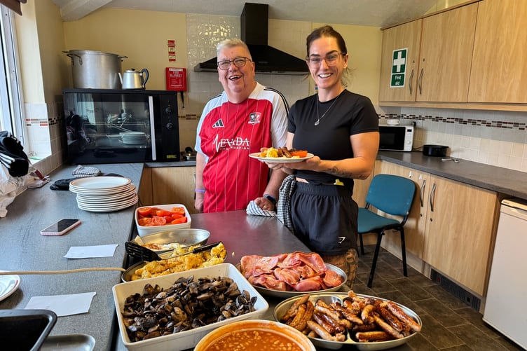 Ready to serve more food at the Lapford Big Breakfast. AQ 1169