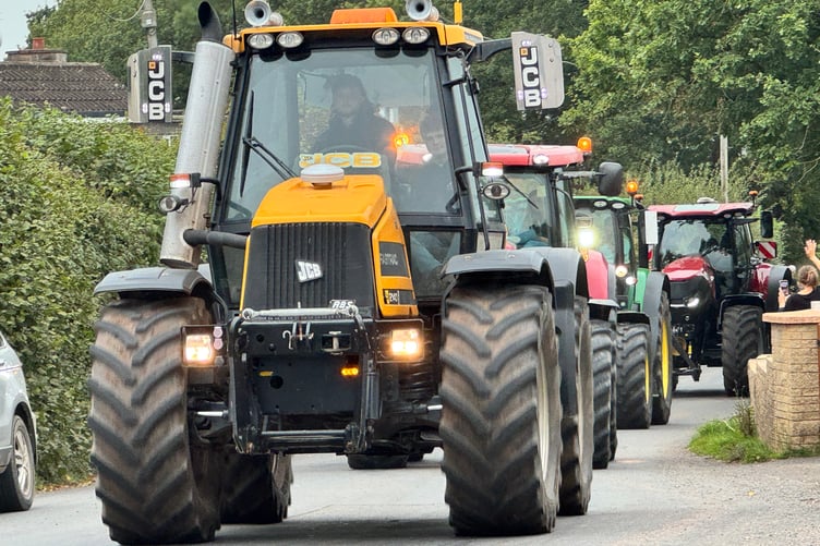 Tractors in Black Dog on the Memorial Run. AQ 2022