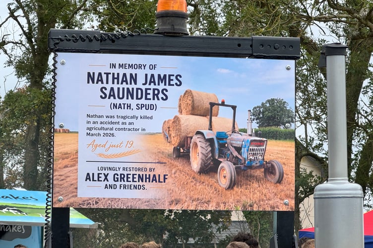The sign on Nathan’s tractor after it had been restored. AQ 1974