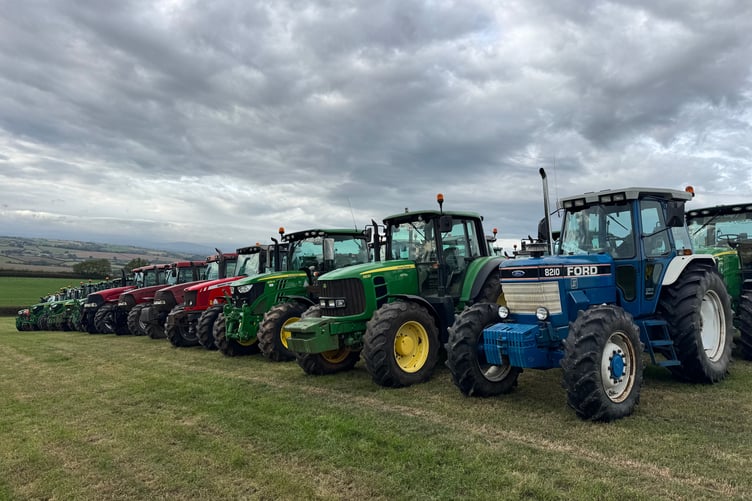 Tractors parked up before the Memorial Tractor Run. AQ 1932