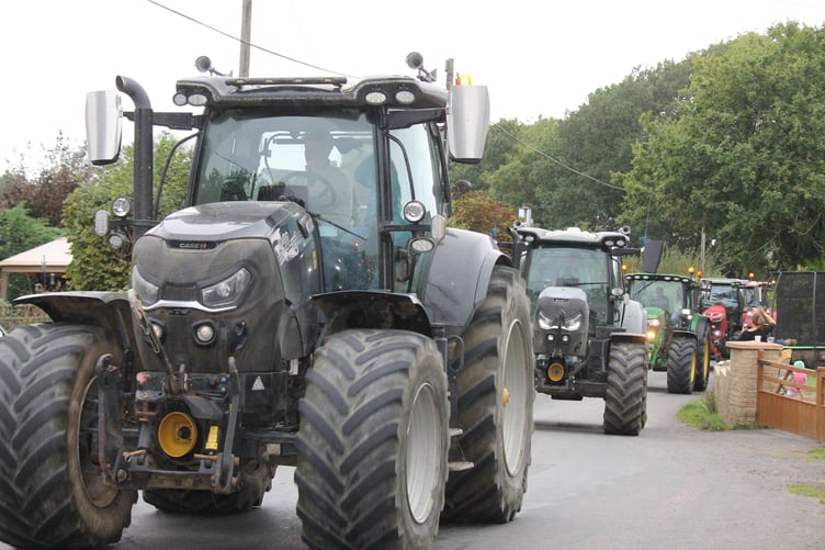 Some of the 179 tractors which took part in the Memorial Tractor Run. AQ 2220