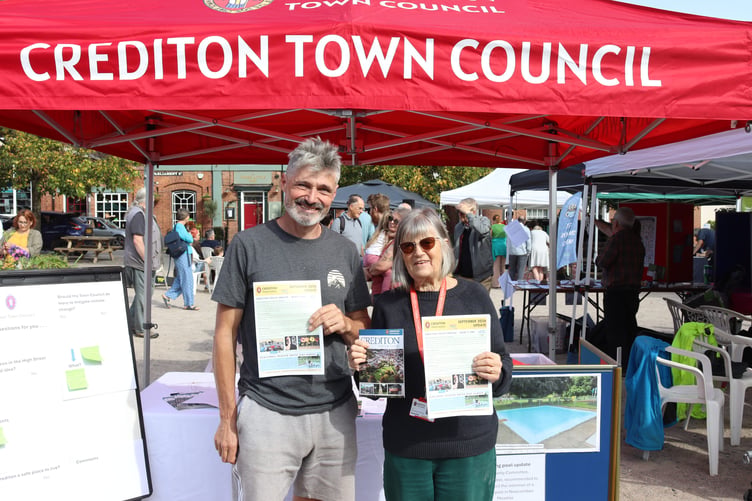 Town councillors Giles Fawssett and Liz Brookes-Hocking were speaking to people about local issues
