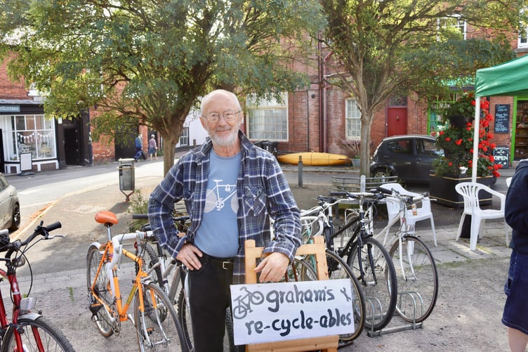 Graham Ley sold upcycled bikes with proceeds going to Devon Air Ambulance
