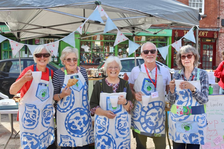 Sustainable Crediton's Community Larder Group served hot soup, drinks and cakes