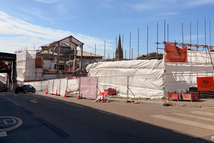 Demolition of Exeter's Harlequins shopping centre