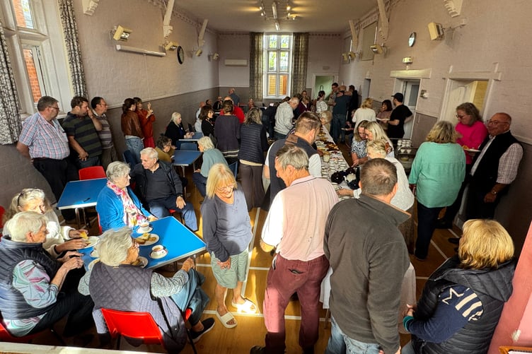 A hall full of people for the surprise party for Dave Wright at Colebrooke. AQ 2110