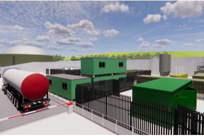 A 3D image of the proposed Crediton Anaerobic Digestion Plant.