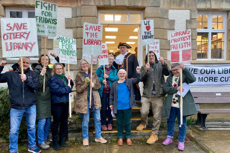 Campaigners turn out in a bid to help keep Ottery's library open for its existing hours