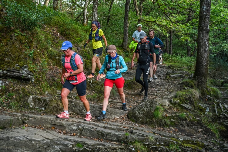 Dartmoor Beast runners watching where they go.
