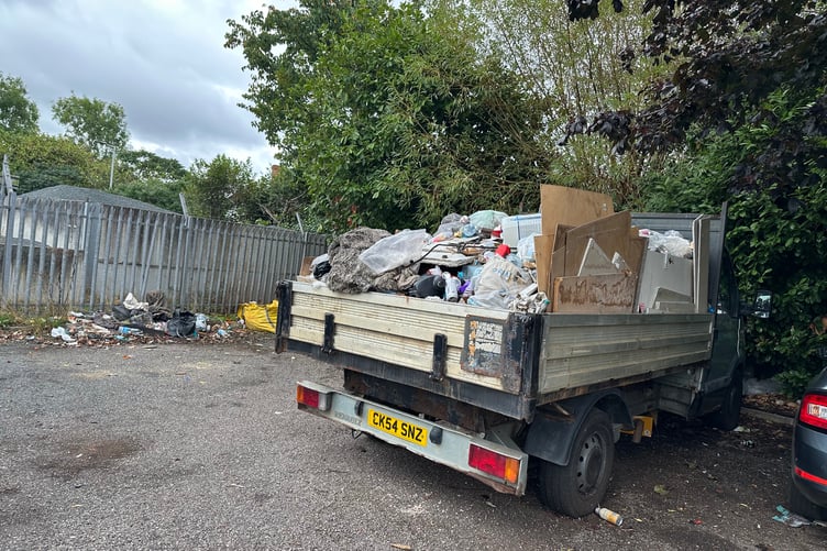 A recent image of a vehicle and contents in the Station car park. AQ 0302