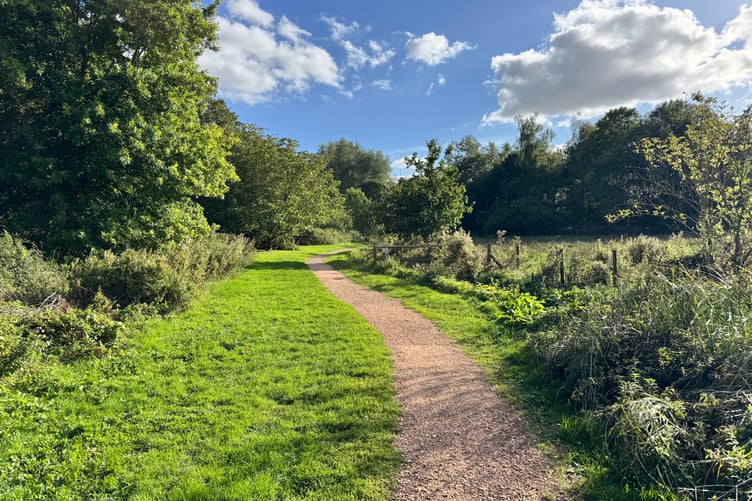 The pathway through Sandford Millennium Green. AQ 0526