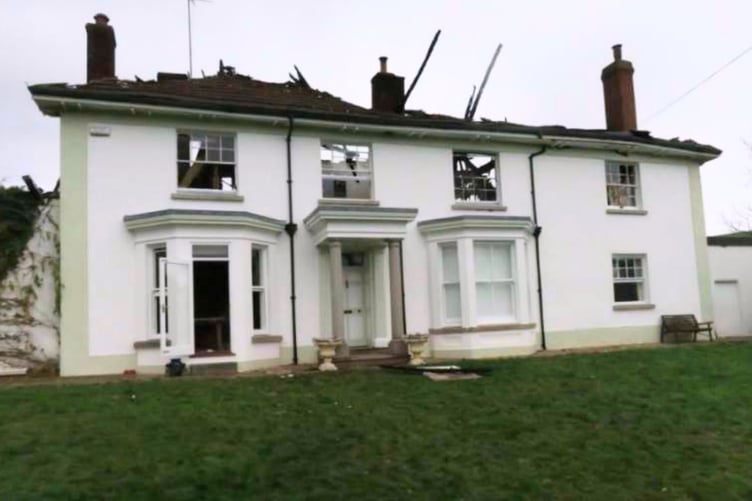 Hollacombe Farmhouse in its current state of disrepair
