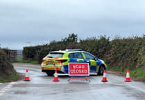 Car overturns near Crediton, road closed