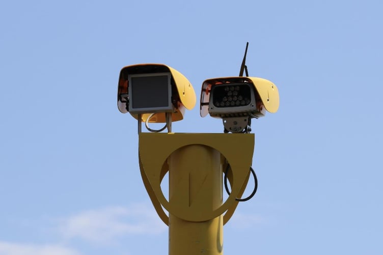 An image of a bi-directional safety / speed camera similar to the one damaged.