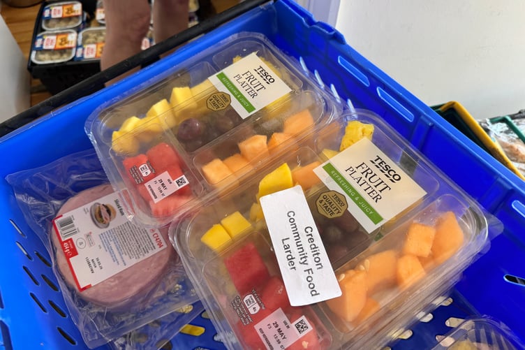 Fruit and veg always form part of the delivery from Exeter Food Action. AQ 2004