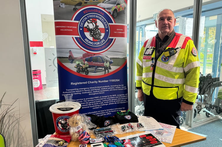 Mick from the charity Devon Freewheelers, the blood bike service, said that the charity supports the practice and community with at least one visit to Redlands every day. AQ 3200