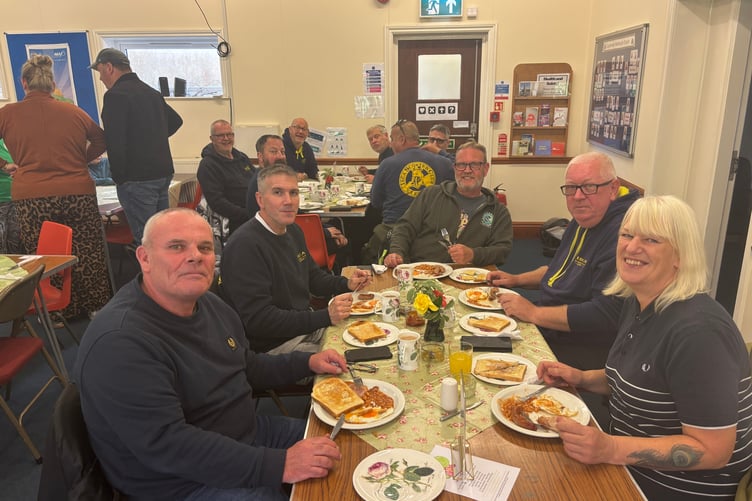 Some of the members of Isca Scooter Club enjoyed a hearty breakfast.