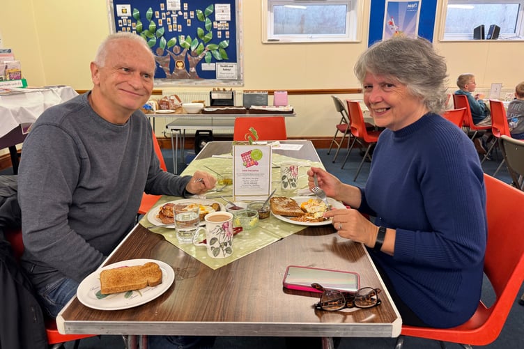 Enjoying a breakfast and supporting the charity ELF. AQ 3145