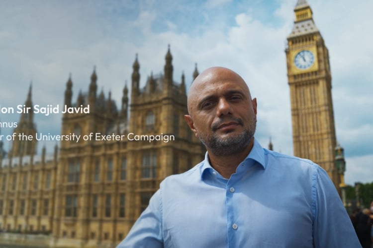 Rt Hon Sir Sajid Javid, Alumnus, Chair of the University of Exeter Campaign.