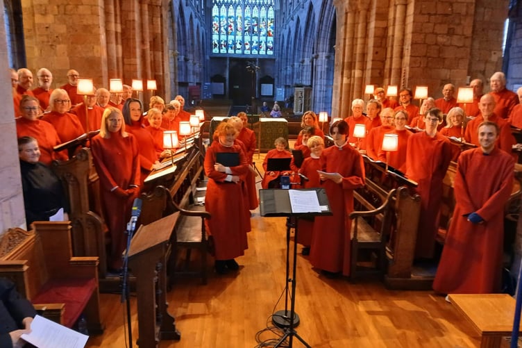 Holy Cross Choir members who took part in the BBC Radio 4 service.