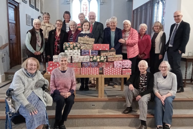 Shoeboxes filled with gifts by members of Crediton Methodist Church will be sent to Moldova and Ukraine via the charity Christian Response to Eastern Europe.