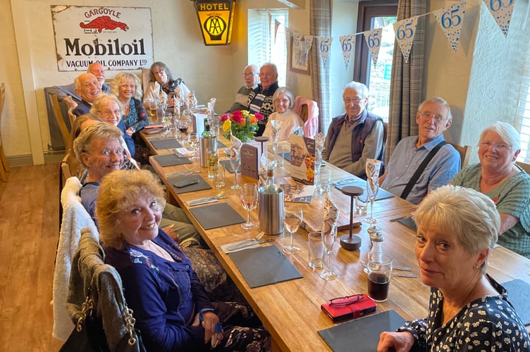 Family and friends gathered for a surprise party to celebrate Mr and Mrs Glover's 65th wedding anniversary