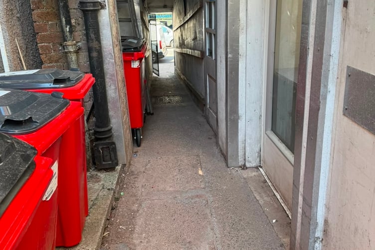The cleaned and cleared alleyway at The Three Tuns, Crediton. (Image courtesy: Praneev Prakash).