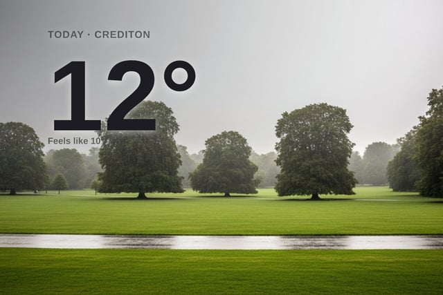 Crediton: cloudy day, high of 11°C