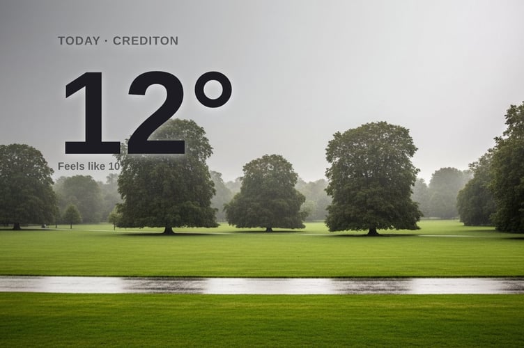 Crediton weather: cloudy Wednesday with rain expected and a high of 11°C
